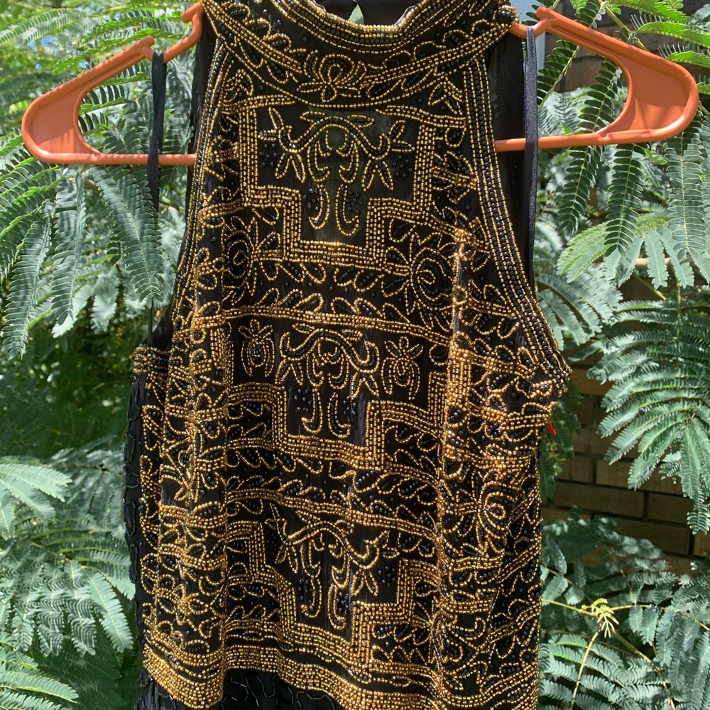 Stunning silk vintage beaded gown